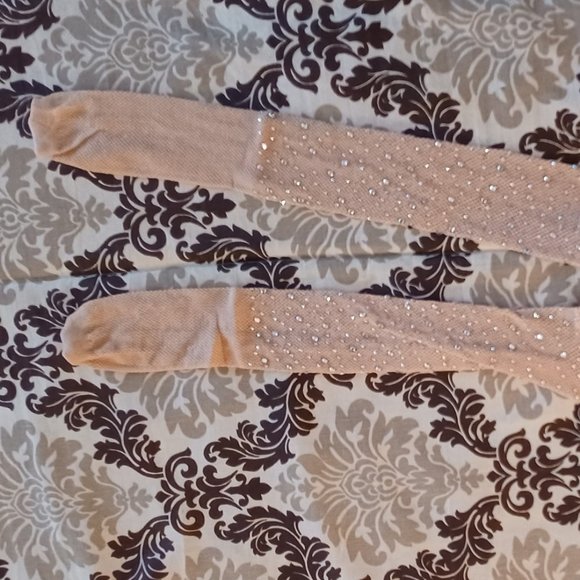 CHRLEISURE Women's Sparkle Rhinestone Fishnets Sexy Tights High Waist OS - Picture 7 of 12